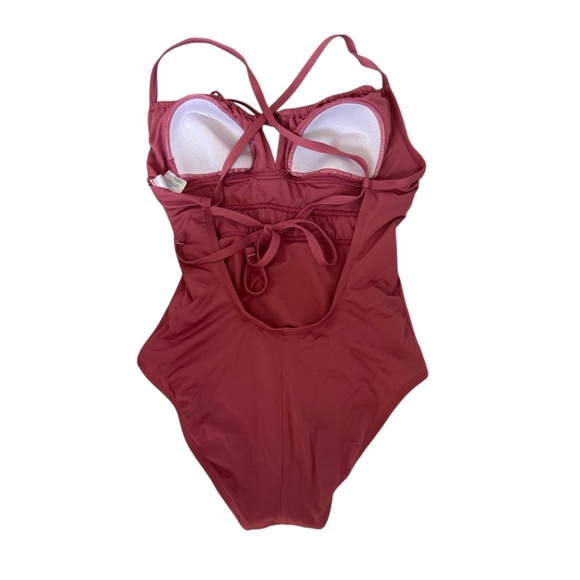 Kona Sol Gathered Modern One Piece, Mauve, Size S - Picture 7 of 9